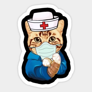 Strong Cat Is Wearing Mask Face Anti Virus 2020 Sticker